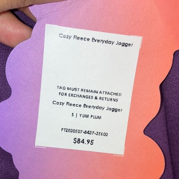 Yitty Men's cozy fleece everyday Jogger Pants yum plum Cozycore Gorpcore Small - Picture 7 of 9